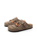 Sabot scamosciato con frange da donna