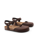 Sandalo donna in vera pelle con fibbia