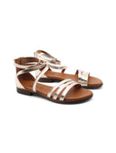 Sandalo in vera pelle da donna con zip
