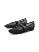 Ballerina mary jane in rete da donna