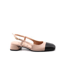 Décolleté slingback bicolor tacco basso