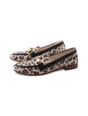 Mocassino animalier con morsetto donna