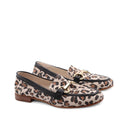 Mocassino animalier con morsetto donna