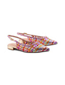 Ballerina slingback metallizzata donna