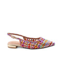 Ballerina slingback metallizzata donna