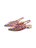 Ballerina slingback metallizzata donna