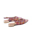 Ballerina slingback metallizzata donna