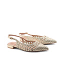 Ballerina slingback metallizzata donna