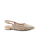Ballerina slingback metallizzata donna