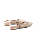 Ballerina slingback metallizzata donna