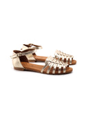 Sandalo flat in vera pelle