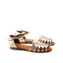 Sandalo flat in vera pelle