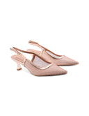 Décolleté slingback oro con strass