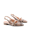 Ballerina slingback con stampa pitone