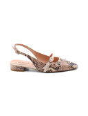 Ballerina slingback con stampa pitone