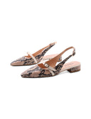 Ballerina slingback con stampa pitone
