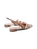 Ballerina slingback con stampa pitone