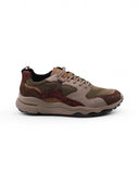Sneaker in pelle e tessuto da uomo