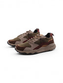 Sneaker in pelle e tessuto da uomo