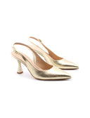 Décolleté slingback laminata da donna