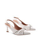 Décolleté slingback bianca con strass