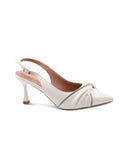 Décolleté slingback bianca con strass