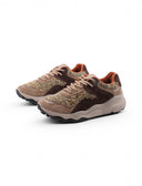 Sneaker in suede e tessuto laminato