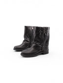 Stivaletto biker nero in pelle da donna