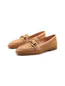 Mocassino in rafia donna con morsetto