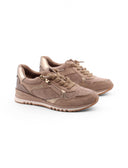 Sneaker con lacci alastici e zip donna