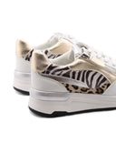 Sneaker vegana animalier con strass
