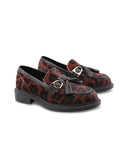 Mocassino animalier con nappine donna