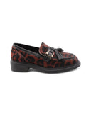 Mocassino animalier con nappine donna