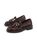 Mocassino animalier con nappine donna