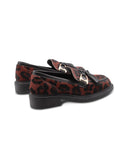 Mocassino animalier con nappine donna