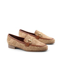 Mocassino vegan in rafia con morsetto