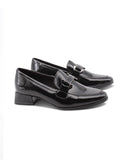 Mocassino vegan in vernice nera donna