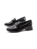 Mocassino vegan in vernice nera donna