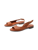 Sandalo basso in vera pelle da donna