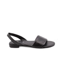 Sandalo basso in vera pelle da donna