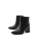 Tronchetto vegan a punta con zip donna