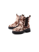 Stivaletto animalier con zip da donna