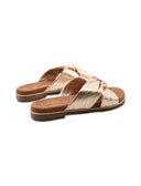 Ciabattina in pelle intrecciata donna