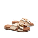 Ciabattina in pelle intrecciata donna