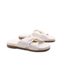 Ciabattina in pelle intrecciata donna