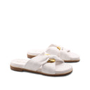 Ciabattina in pelle intrecciata donna