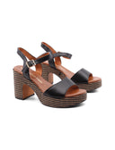Sandalo con tacco alto e plateau donna