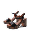 Sandalo con tacco alto e plateau donna