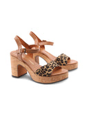 Sandalo con tacco alto e plateau donna