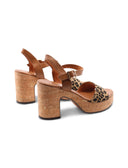 Sandalo con tacco alto e plateau donna